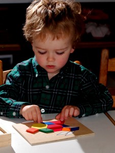 Toddler Student Works Individually